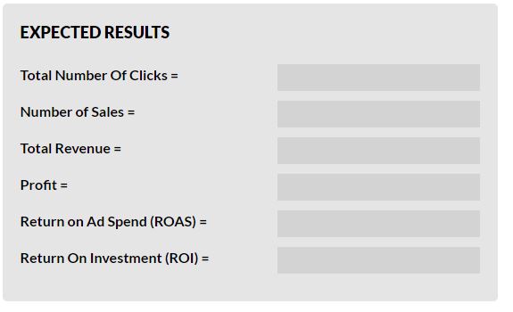 PPC ROI Calculator Expected Results
