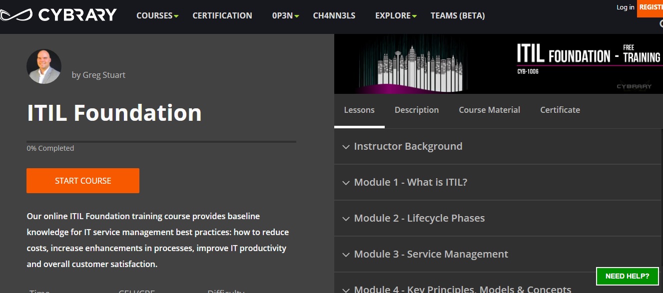 ITIL Foundation by Cybrary