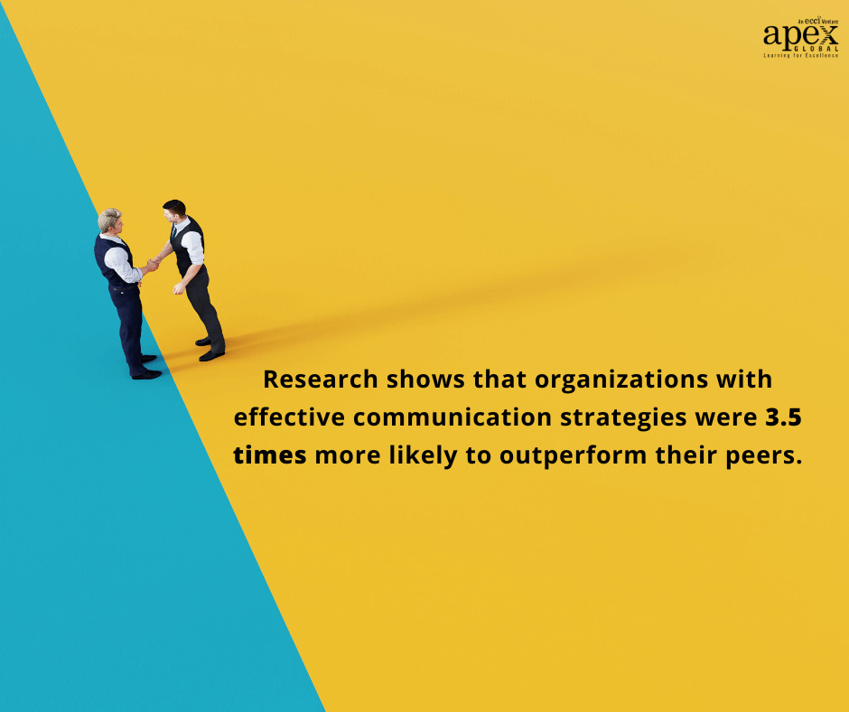 Research shows that organizations with effective communication strategies were 3.5 times more likely to outperform their peers.
