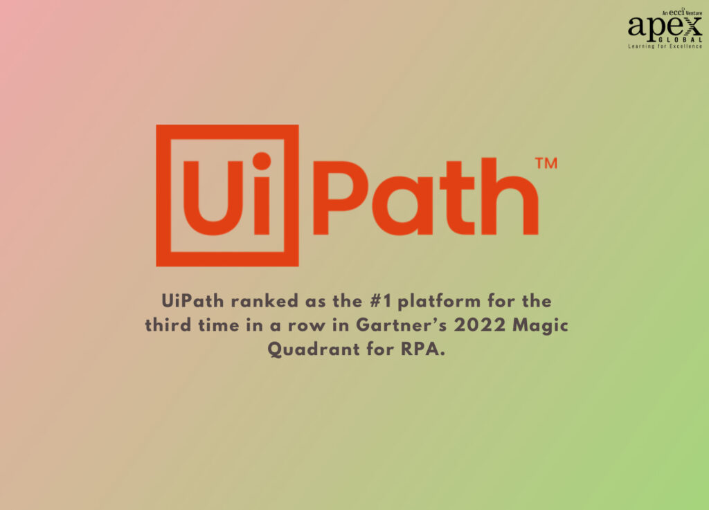 UiPath ranked as the #1 platform for the third time in a row in Gartner’s 2022 Magic Quadrant for RPA.